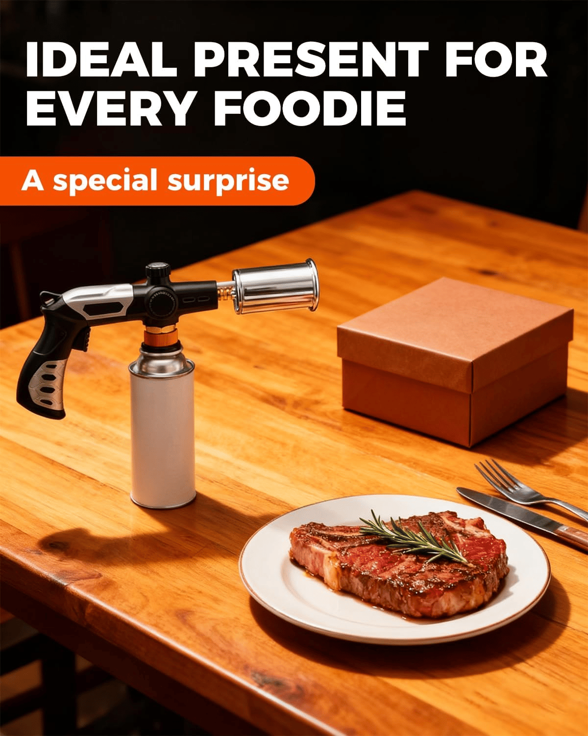 💥Powerful Propane Torch(Propane Tank Not Included) - 2732°F High Temp Flame, Instant Ignition for Grilling, Charcoal, Soldering & Outdoor Cooking