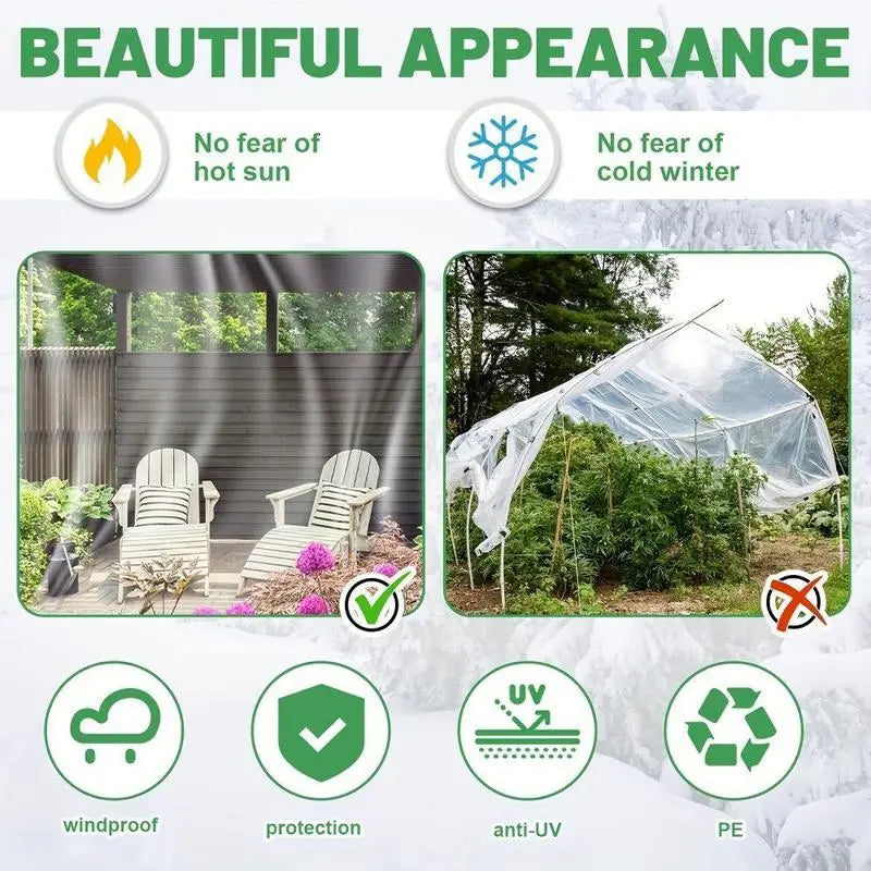 💦🌊 Heavy-Duty PVC Tarp - Weatherproof Curfakul Clear Waterproof Tarp