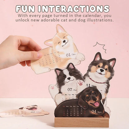 🔥Last Day 49% OFF - 🗓️Mini Desk Calendar 2026 Cute Dog & Cat Monthly Planner