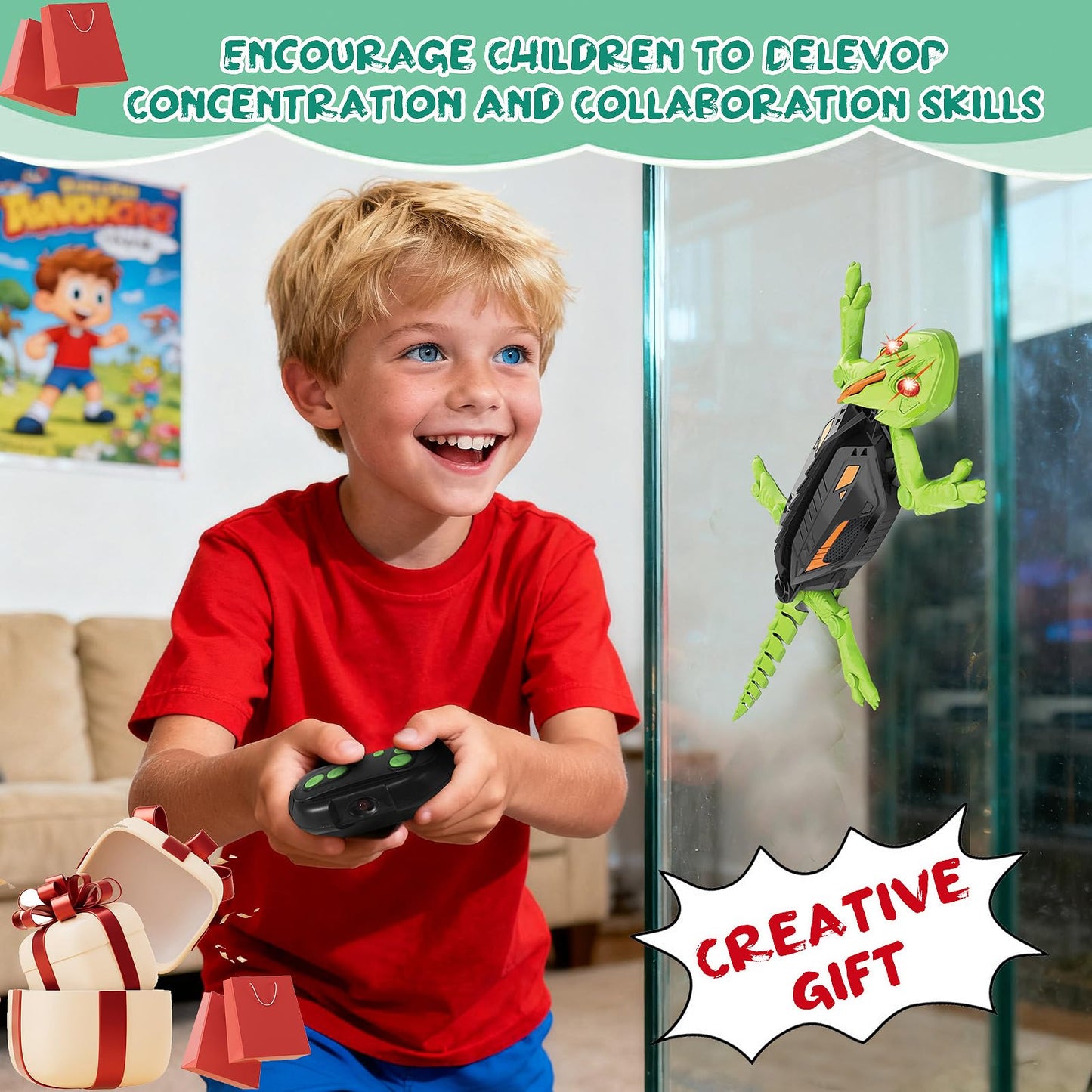 🦎Wall Crawler Gecko RC Toy ——Have Toy for Kids & Thrill-Seekers🤩