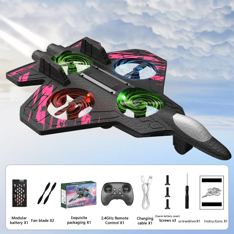 🎉Last day clearance✈️RC Stunt Fighter Jet Toy for Kids with 360° Flips & LED Lights