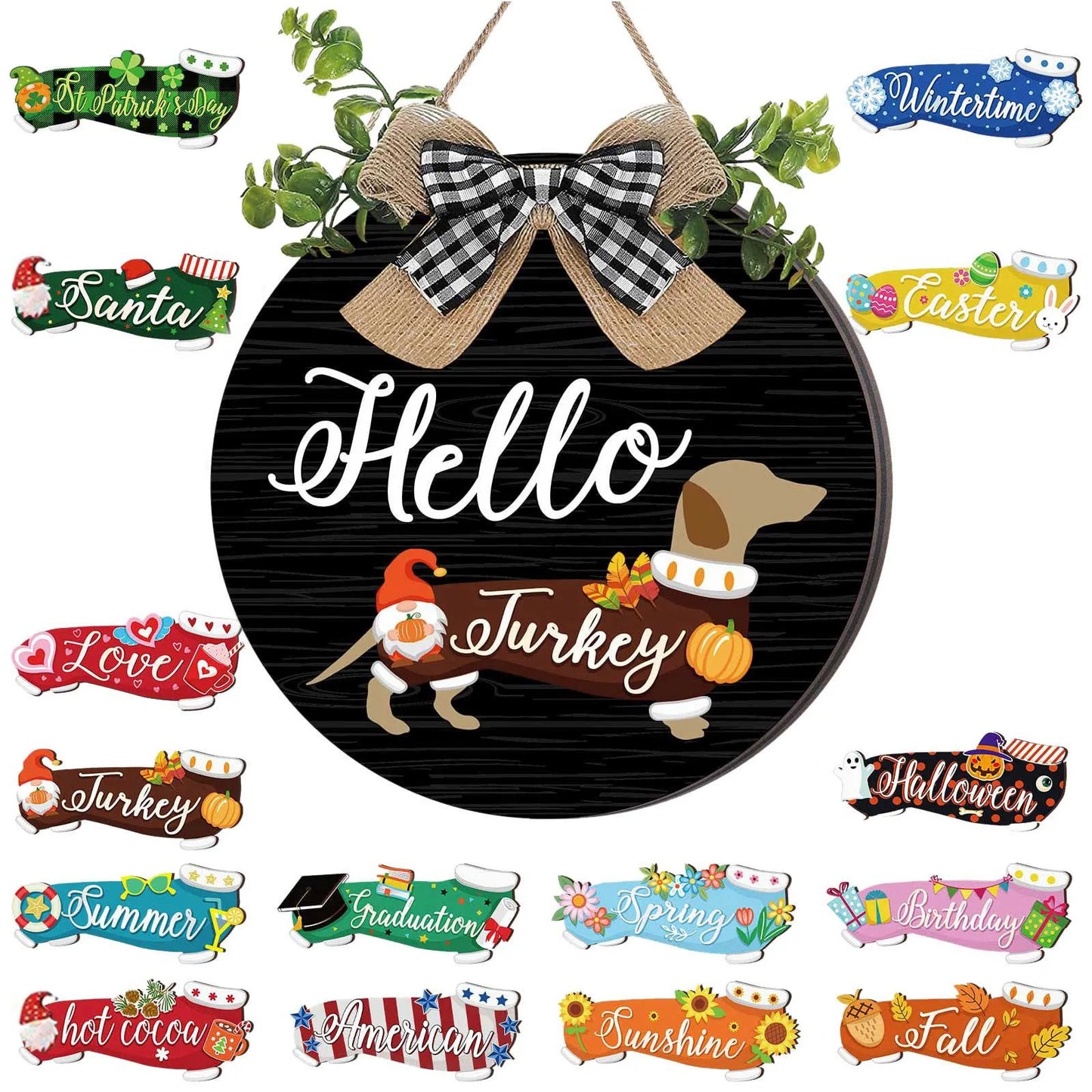 🎉🐶✨49% OFF This Week Promotions-🔥16pcs Interchangeable Dachshund Sign Dog Welcome Sign🏡💖