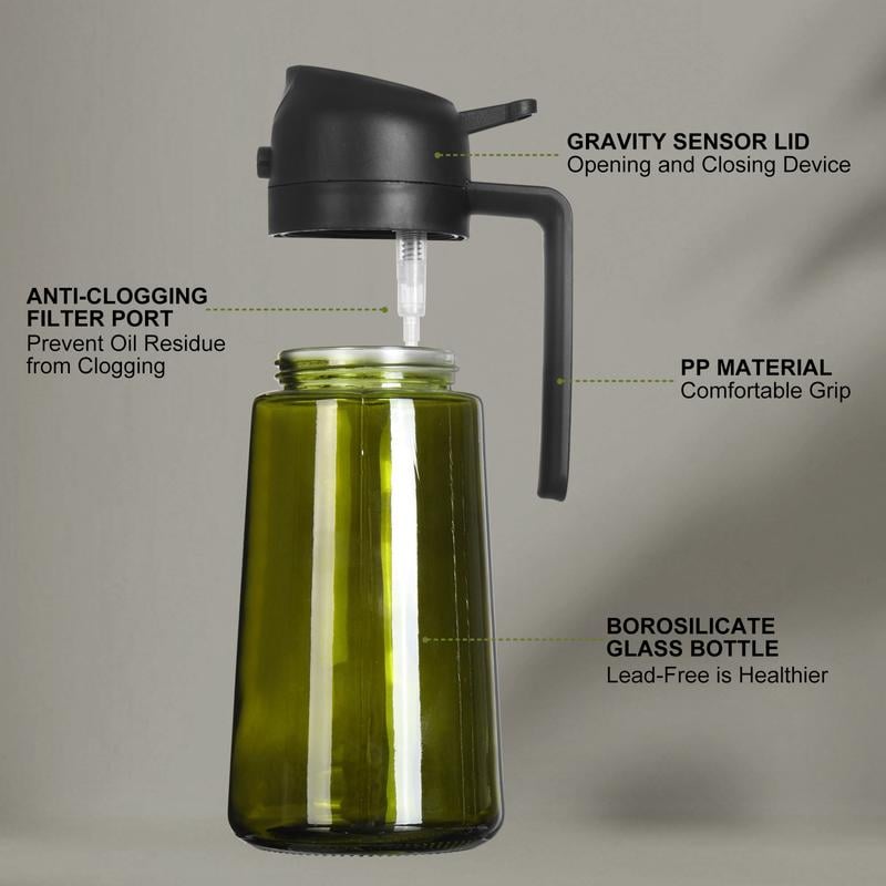 🔥LAST DAY 49% OFF-💕2 in 1 Glass Oil Sprayer & Dispenser🔥