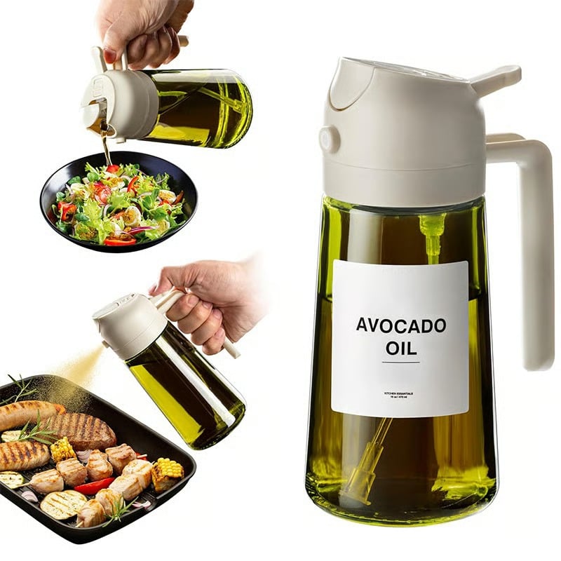 🔥LAST DAY 49% OFF-💕2 in 1 Glass Oil Sprayer & Dispenser🔥