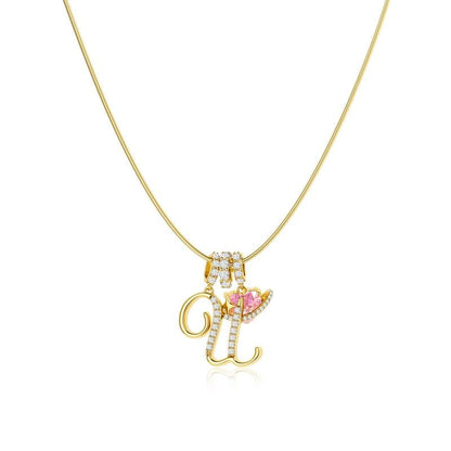 ✨Gold 3-Layering Initial A-Z Letter Heart Pendant Necklaces💗