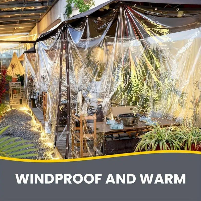 💦🌊 Heavy-Duty PVC Tarp - Weatherproof Curfakul Clear Waterproof Tarp
