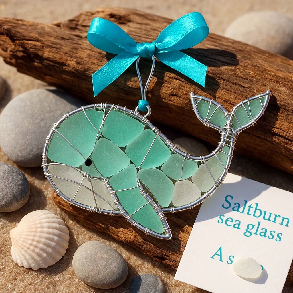 🌊✨ Handmade Sea Glass Ocean Ornament Collection