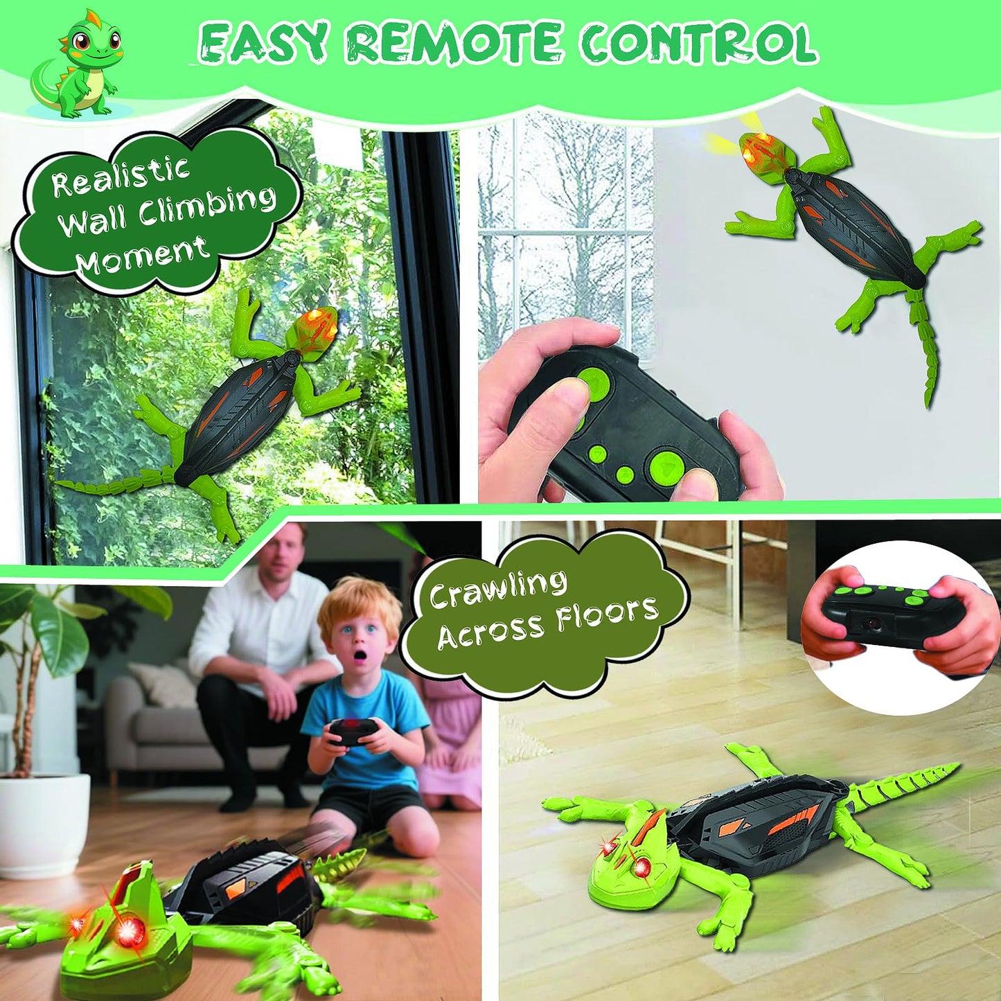 🦎Wall Crawler Gecko RC Toy ——Have Toy for Kids & Thrill-Seekers🤩