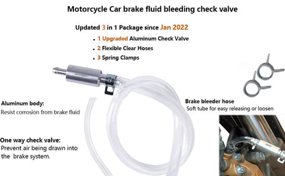 🏆Flash Sale⚡50K+ SOLD! Almost Gone-💥Brake Bleeder Hose - One Way Check Valve Tube Bleeding Tool Kit For Car Motorcyle Clutch💥