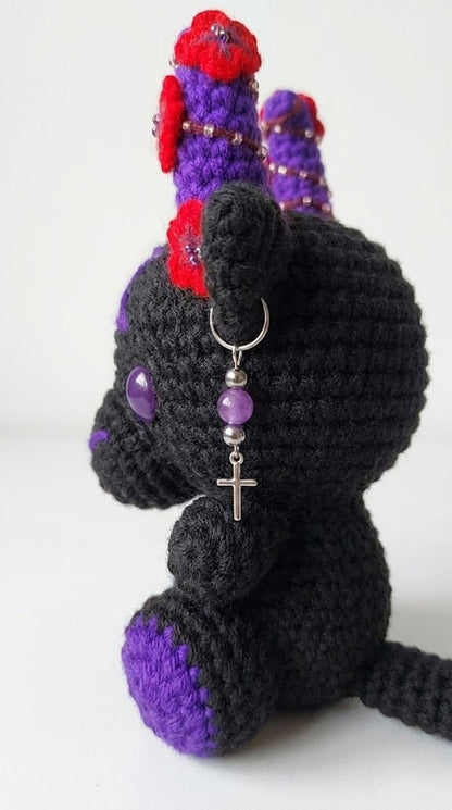 😈🖤Gothic Crochet Demon Calf Plush