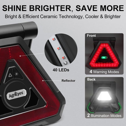 ⏰Last 4 hours Sale: Save 49%-🎁✨4-in-1 LED Safety Light | Flashlight, Triangle, SOS, Freestanding Mode