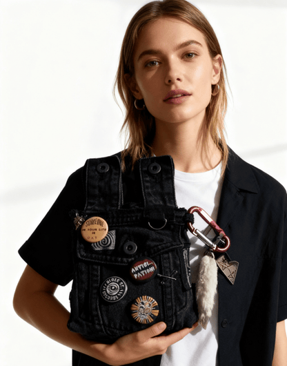 🔥Last Day 49% OFF - 🖤Handcrafted Punk Denim Waist Bag(✨Same as in the video)