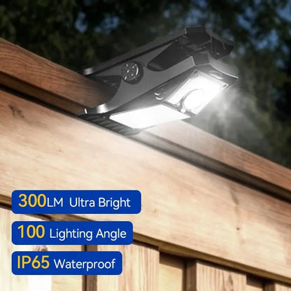 Solar Clip Lights with Motion Sensor,IP65 Waterproof Wireless Security Lighting for Yard