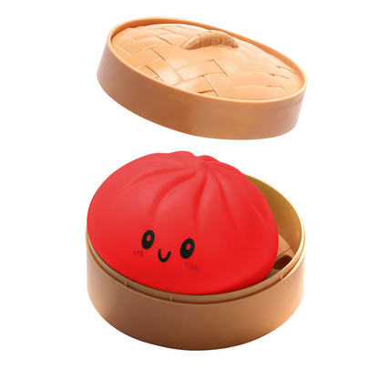 Giant Glitter Dumpling, Giant Dumpling Squishy, Mega Rainbow Dumplings, Cute Anxiety Relief Fidget Toy, with Steamer Box,Soft Squeeze Decompression Dough for Adults