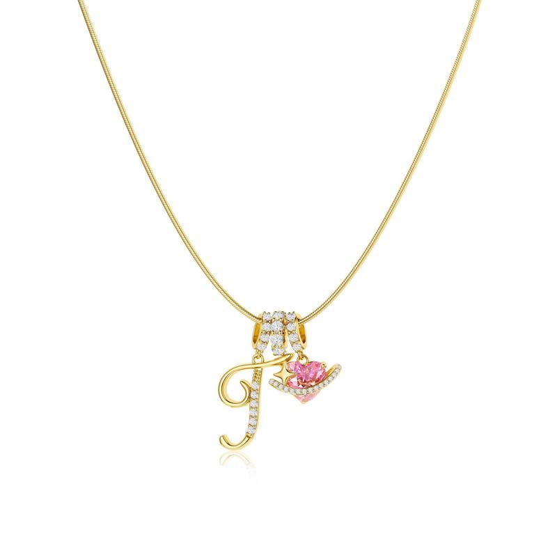 ✨Gold 3-Layering Initial A-Z Letter Heart Pendant Necklaces💗