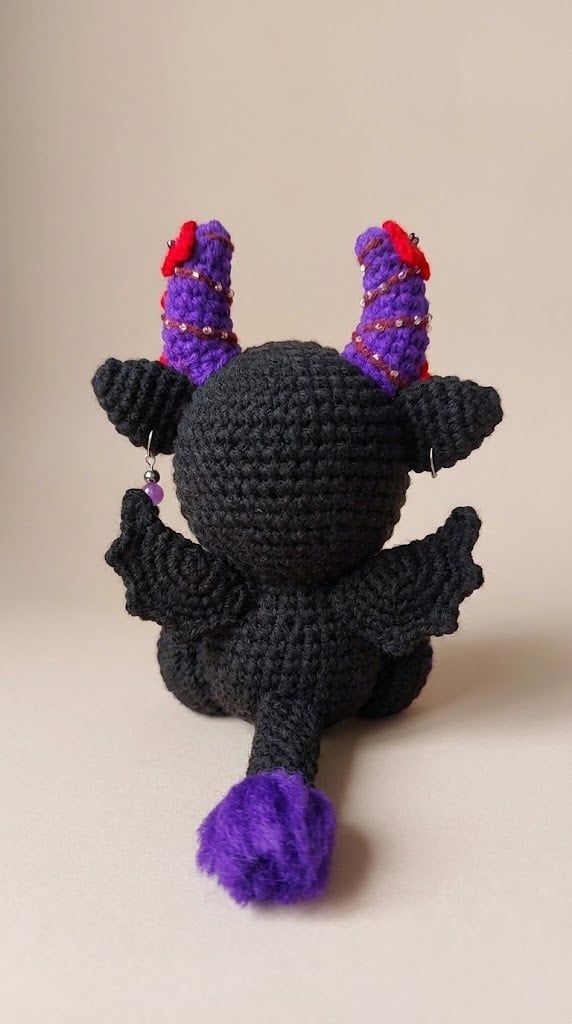 😈🖤Gothic Crochet Demon Calf Plush