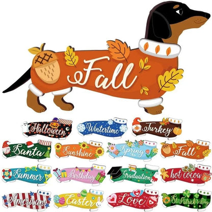🎉🐶✨49% OFF This Week Promotions-🔥16pcs Interchangeable Dachshund Sign Dog Welcome Sign🏡💖
