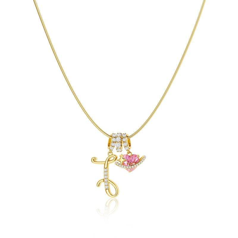 ✨Gold 3-Layering Initial A-Z Letter Heart Pendant Necklaces💗