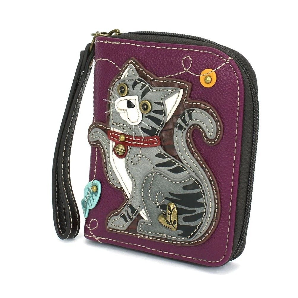 🔥Last Day 49% OFF -🐾 Zip Around Wallet – Gray Tabby Cat