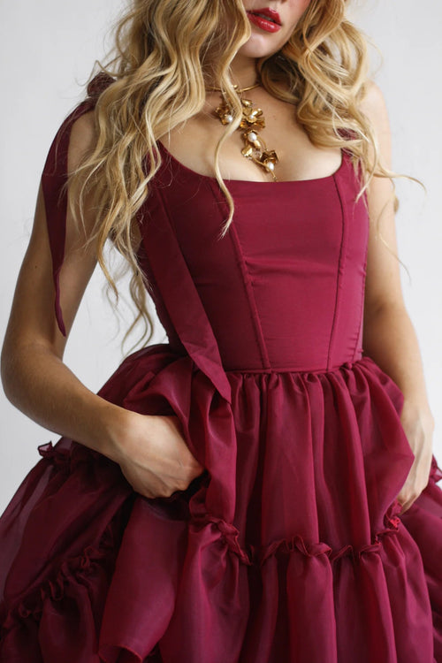 🔥Black Friday Limited Time Promotion 50% OFF - 💃✨ Vintage Romantic Tiered Organza Midi Dress & Free shipping✈️