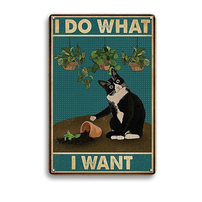 😹✨Funny Cat Sign Vintage Cat Wall Art