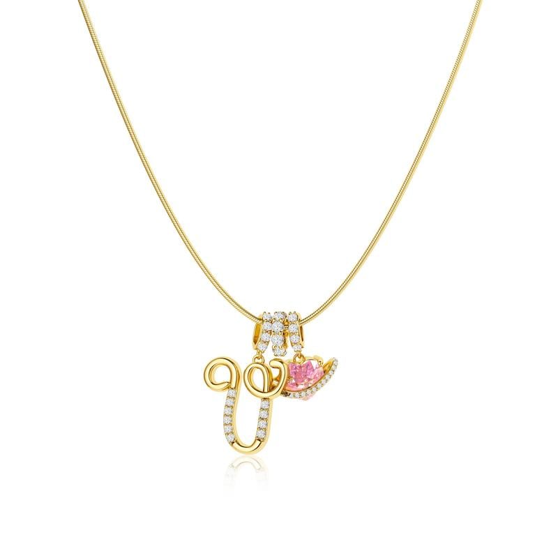 ✨Gold 3-Layering Initial A-Z Letter Heart Pendant Necklaces💗