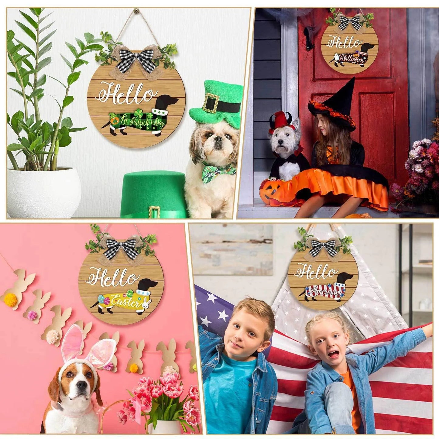 🎉🐶✨49% OFF This Week Promotions-🔥16pcs Interchangeable Dachshund Sign Dog Welcome Sign🏡💖