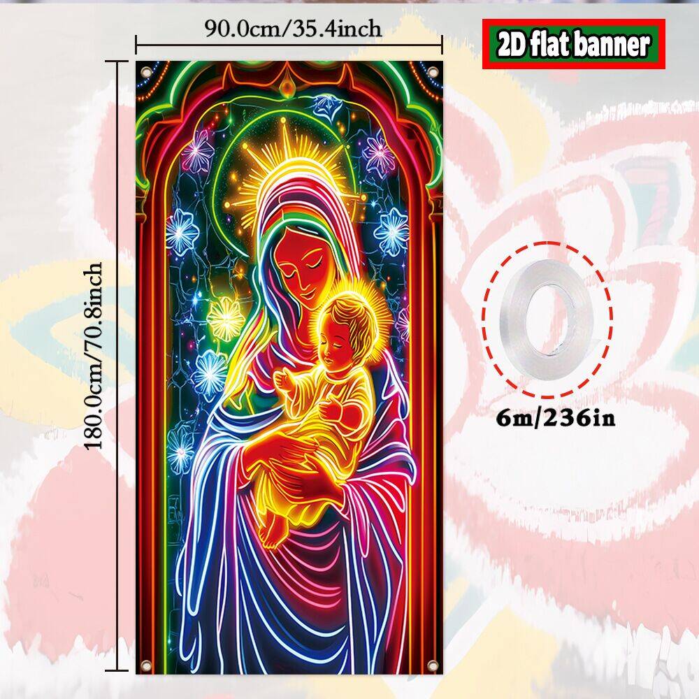 🔥LAST DAY 49% OFF - ✨UV Activated Night Glow Fluorescent Christmas Door Cover Party Banner🌟