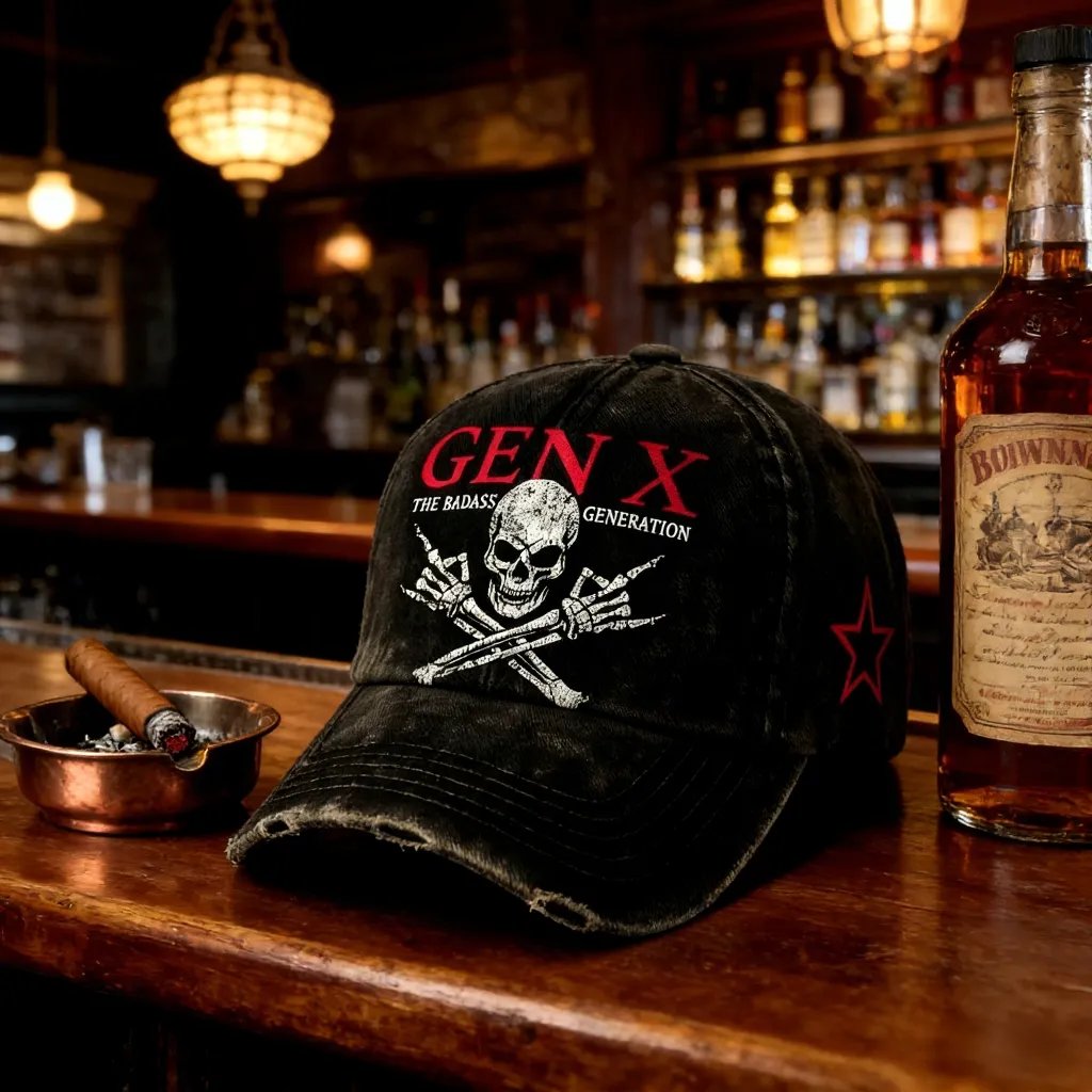 🔥Last Day: Buy 3 Get 1 Free - 💀Gen X Rebel Skull Cap🏴‍☠️