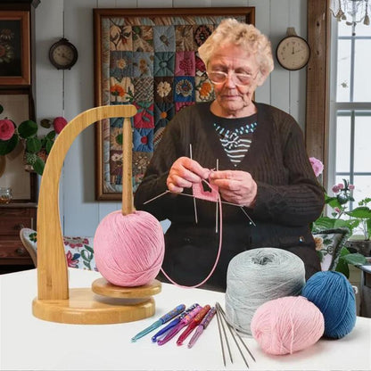 🔥Last Day 40% OFF -Wooden Yarn Winder with Magnetic Attachment Stable Base