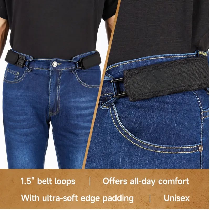 🔥BUY 1 GET 1 FREE🎁-Tactical Metal Hook Elastic Belt (Unisex) - Patented No - Buckle Invisible Design | Soft Adjustable Side-2PCS
