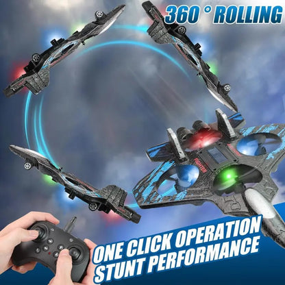 🎉Last day clearance✈️RC Stunt Fighter Jet Toy for Kids with 360° Flips & LED Lights