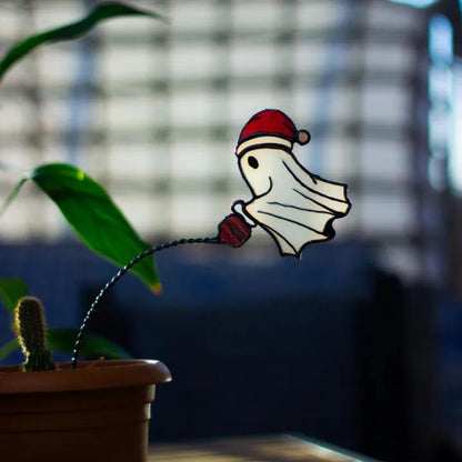 Handcrafted Ghost Watering Plant Art Stake