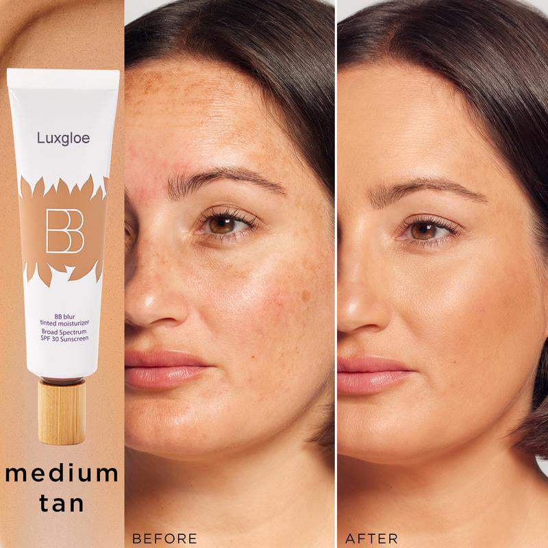 Luxgloe BB blur tinted moisturizer SPF 30 - instantly brightens, hydrates & smooths your skin
